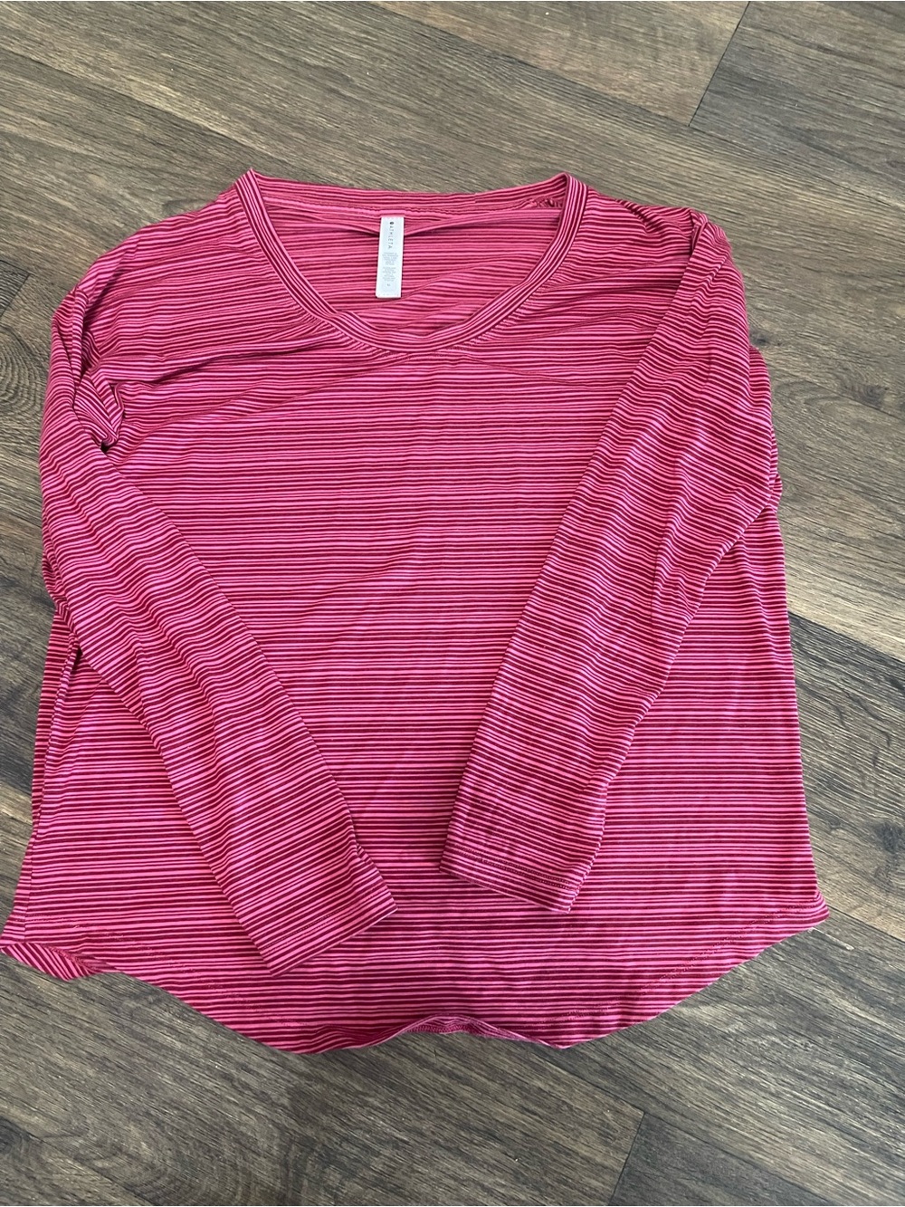 Athleta Fuchsia Striped Active Tee